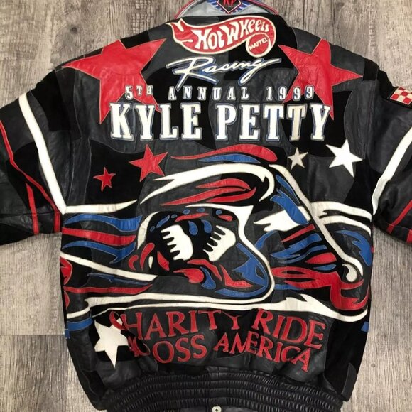 Nascar Kyle Petty 5th Annual Charity Ride 1999 Jeff Hamilton Leather Jacket RARE - Picture 8 of 8